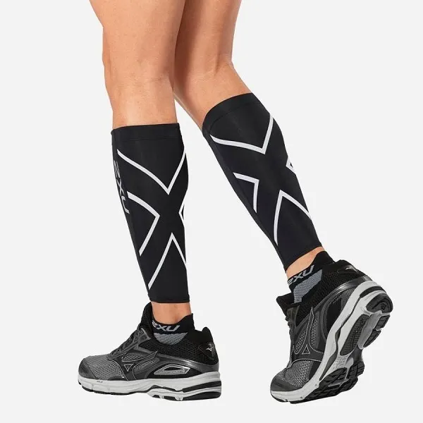 Bó Ống Chân Thể Thao 2XU Compression Calf Guards Màu Đen Size 2XS