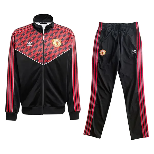 Bộ Quần Áo Thể Thao Nam Adidas Manchester United '91 JF0373 / JF0378 Màu Đỏ - Đen Size XL (Form Á)
