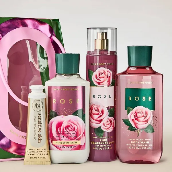 Bộ Sản Phẩm Chăm Sóc Da Bath & Body Works Rose Gift Set Kèm Túi