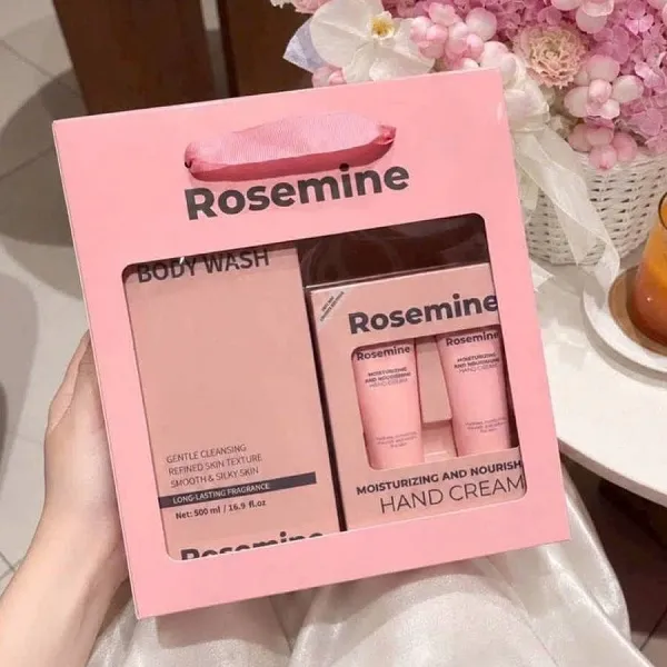Bộ Sản Phẩm Chăm Sóc Da Rosemine Body Wash + Hand Cream Gift Set