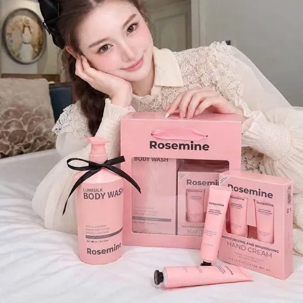 Bộ Sản Phẩm Chăm Sóc Da Rosemine Body Wash + Hand Cream Gift Set