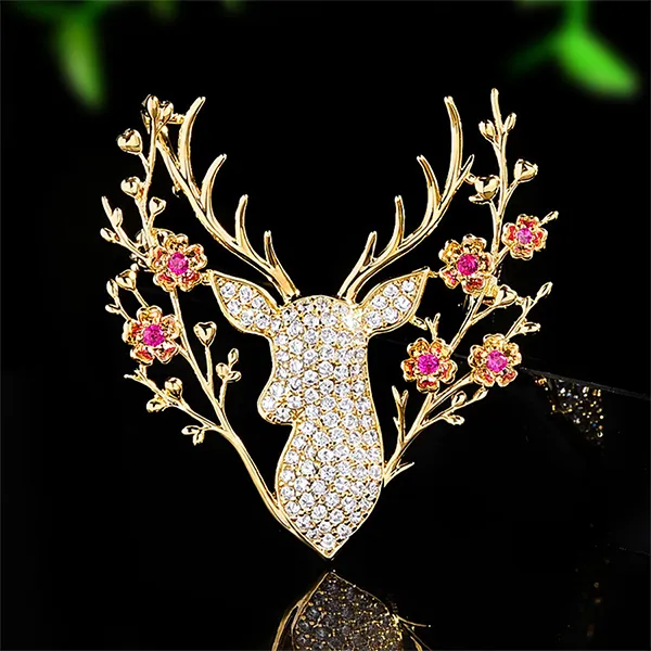 Cài Áo Meri Antler Bloom BR118 Màu Vàng Gold