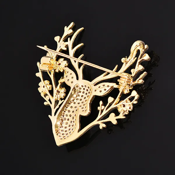 Cài Áo Meri Antler Bloom BR118 Màu Vàng Gold