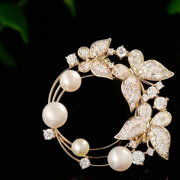 Cài Áo Nữ Meri Flutter Pearl BR131 Màu Vàng