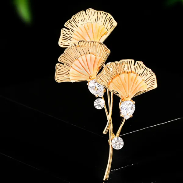 Cài Áo Nữ Meri Everlasting Ginkgo BR122 Màu Vàng Gold