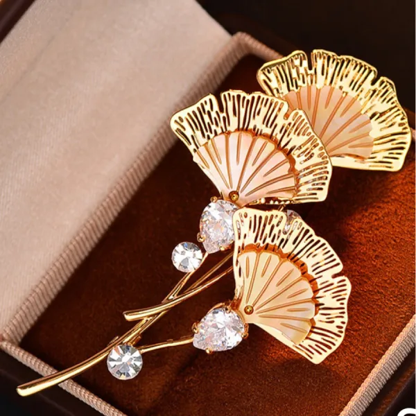 Cài Áo Nữ Meri Everlasting Ginkgo BR122 Màu Vàng Gold