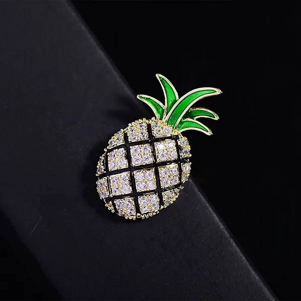 Cài Áo Nữ Meri Pineapple BR729 Màu Vàng/Xanh
