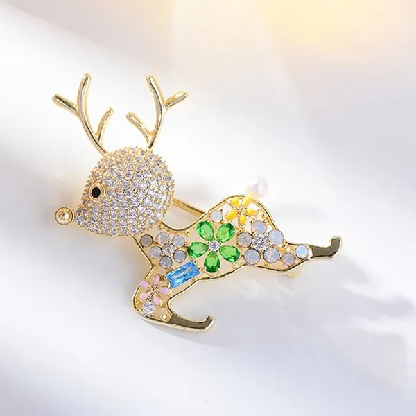 Cài Áo Nữ Meri Emerald Reindeer BR311 Phối Màu