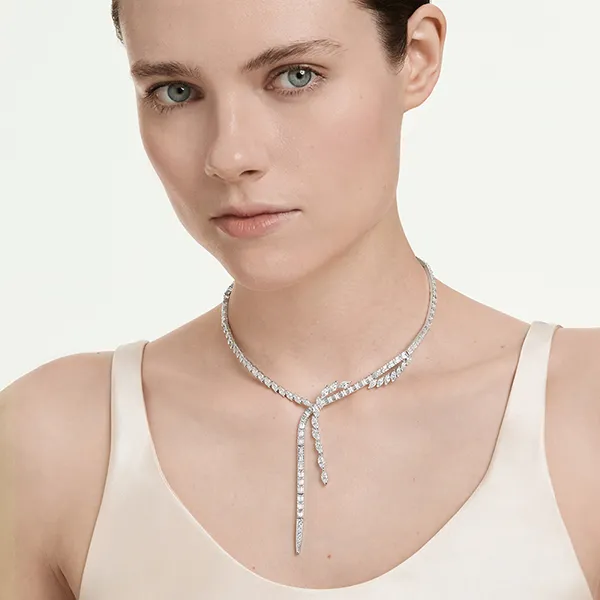 Dây Chuyền Nữ Swarovski Mesmera Y Necklace 5748652 Màu Bạc
