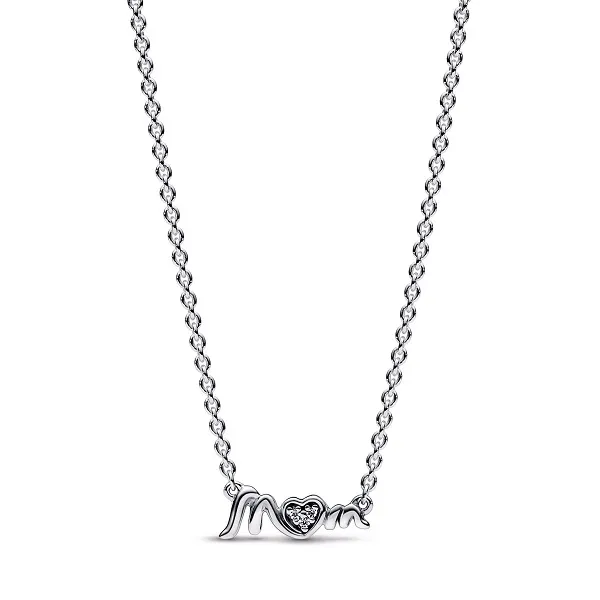 Dây Chuyền Nữ Pandora Sparkling Mum Pavé Collier Necklace 392589C01 Màu Bạc