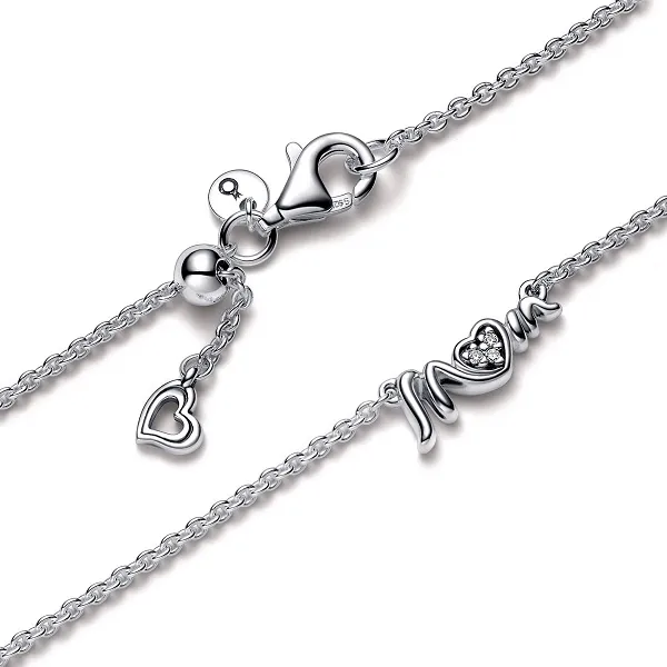 Dây Chuyền Nữ Pandora Sparkling Mum Pavé Collier Necklace 392589C01 Màu Bạc