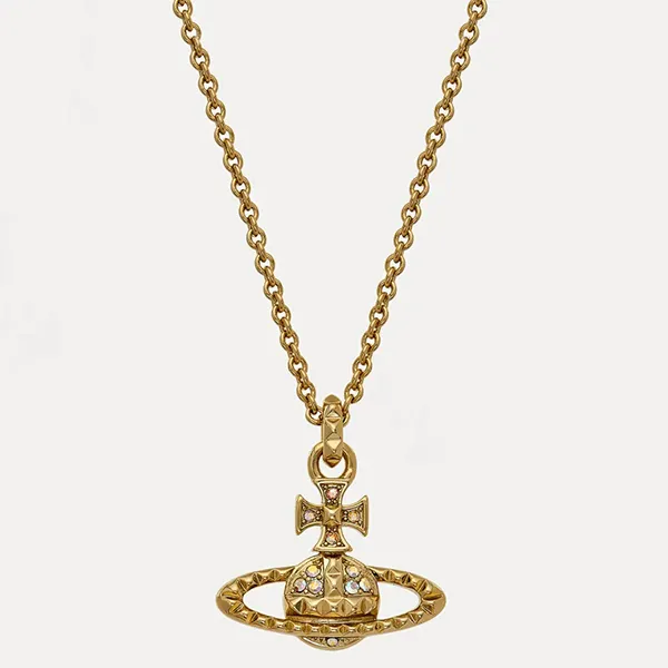 Dây Chuyền Vivienne Westwood Mayfair Bas Relief Pendant Necklace Màu Vàng Gold