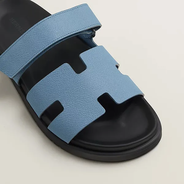 Dép Hermès Chypre Sandal Bleu Jeans H222857ZH3R Màu Xanh/Đen Size 42