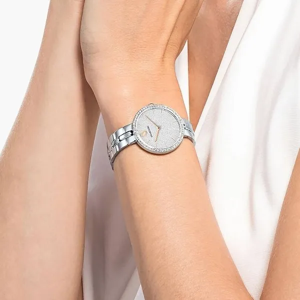 Đồng Hồ Nữ Swarovski Cosmopolitan Watch Swiss Made, Metal Bracelet, Silver Tone, Stainless Steel 5742475 Màu Bạc