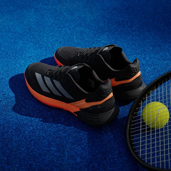 Giày Thể Thao Nam Adidas Tennis Defiant Speed 2 KI5999 Màu Đen/Cam Size 39 1/3