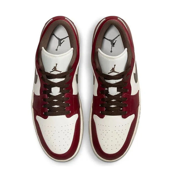 Giày Thể Thao Nam Nike Air Jordan 1 Low SE ‘Sail Baroque Brown Team Red’ IX5004-121 Màu Đỏ Trắng Size 41
