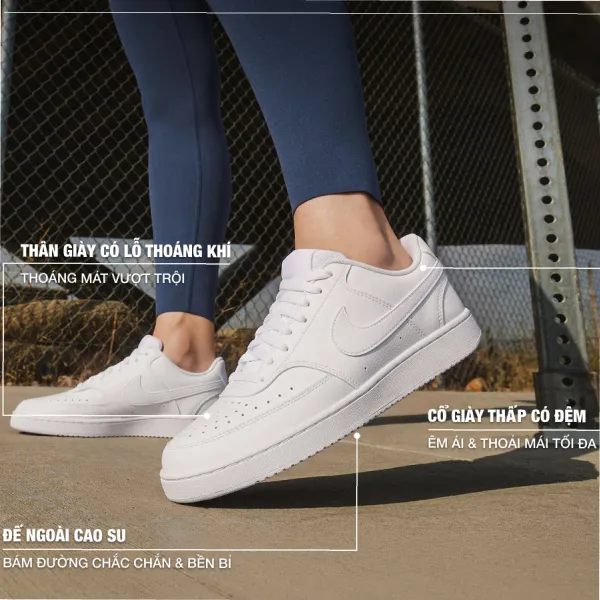 Giày Thể Thao Nam Nike Court Vision Low Next Nature DH2987-100 Màu Trắng Size 7