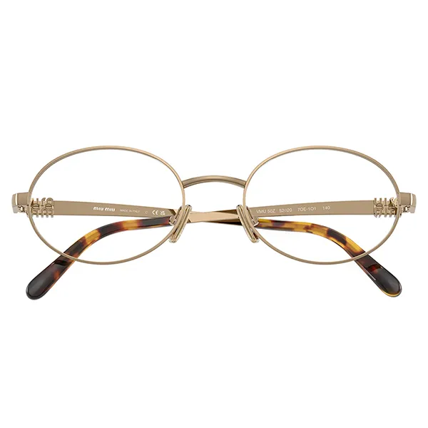 Gọng Kính Cận Nữ Miu Miu Oro Antico Occhiali Da Vista 0MU 50ZV 7OE1O1 Màu Vàng Gold