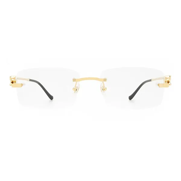 Gọng Kính Cartier Gold Panthère Eyeglasses CT0281O 001 Màu Vàng