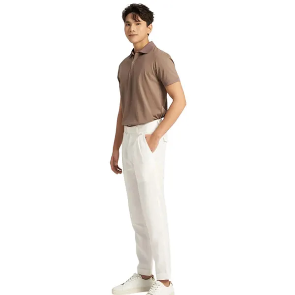 Quần Dài Linen Nam F2 Fashion & Freedom DN31-TK-30-0224 Màu Trắng Kem Size 30