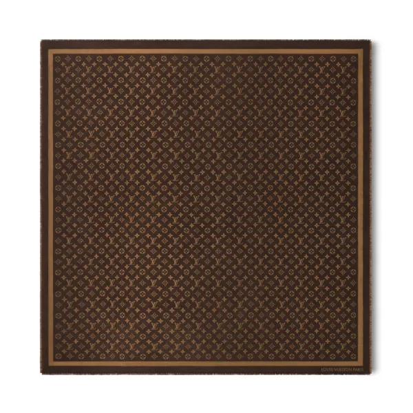Khăn Choàng Nữ Louis Vuitton LV Monogram Shine M98771 Màu Nâu