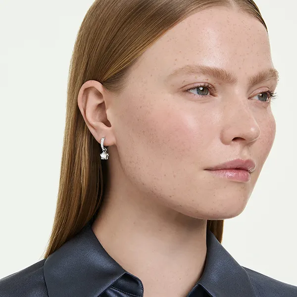 Khuyên Tai Nữ Swarovski Chroma Drop Earrings 5754172 Màu Bạc
