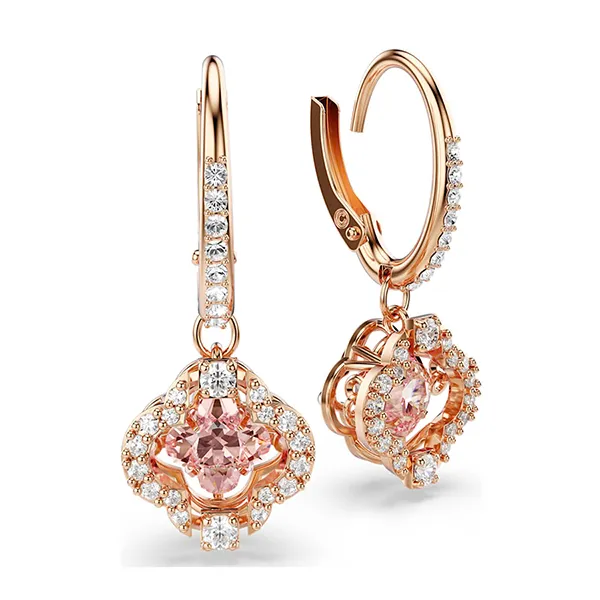 Khuyên Tai Nữ Swarovski Una Drop Earrings 5516477 Màu Vàng Hồng