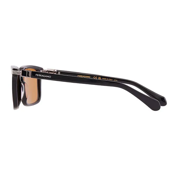 Kính Mát Nam Salvatore Ferragamo Amber Rectangular Men's Sunglasses SF1110S - 009 Màu Đen Cam