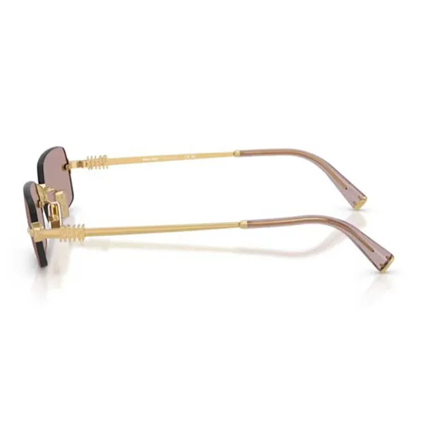 Kính Mát Nữ Miu Miu Rectangle Sunglass 0MU B50S 5AK20I Màu Nâu Vàng