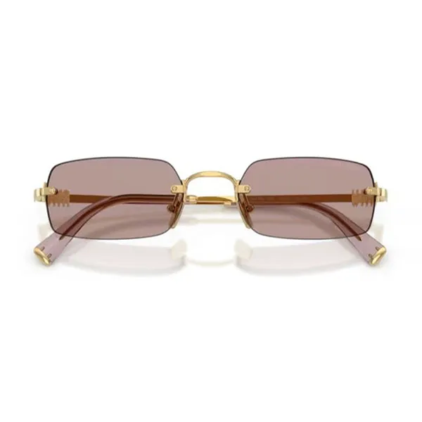 Kính Mát Nữ Miu Miu Rectangle Sunglass 0MU B50S 5AK20I Màu Nâu Vàng