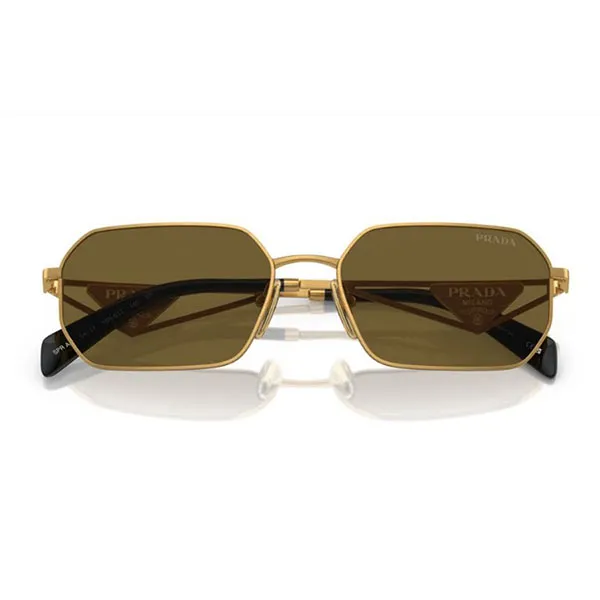 Kính Mát Nữ Prada Women Sunglasses 0PR A51S 15N01T Matte Gold Dark Brown Màu Nâu Vàng
