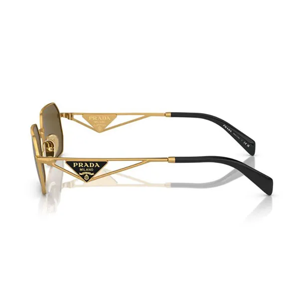 Kính Mát Nữ Prada Women Sunglasses 0PR A51S 15N01T Matte Gold Dark Brown Màu Nâu Vàng