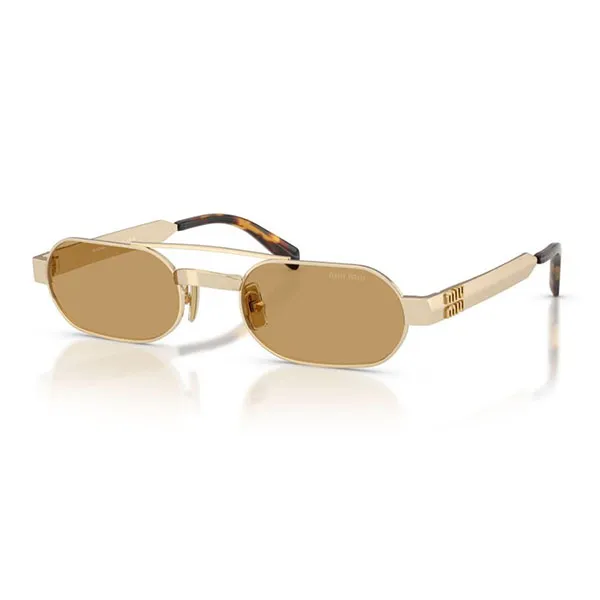 Kính Mát Unisex Miu Miu Sunglasses 0MU B52S 22M10Y Ancient Gold Brown Màu Nâu Vàng