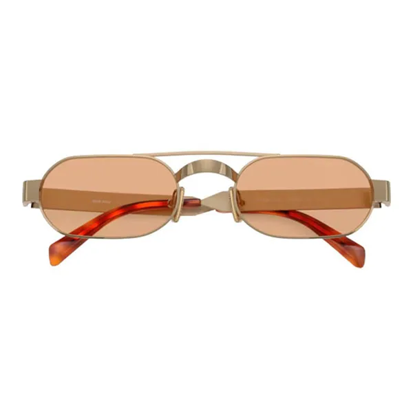 Kính Mát Unisex Miu Miu Sunglasses 0MU B52S 7OE90X Brass Orange Màu Cam Vàng