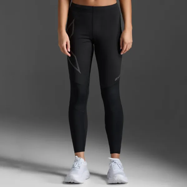 Quần Chạy Bộ Nữ 2XU Ignition Shield Compression Tights WA6312b-BLK/BRF Màu Đen Size S