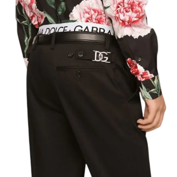 Quần Dài Nam Dolce & Gabbana D&G Stretch Cotton Chinos Màu Đen Size 50