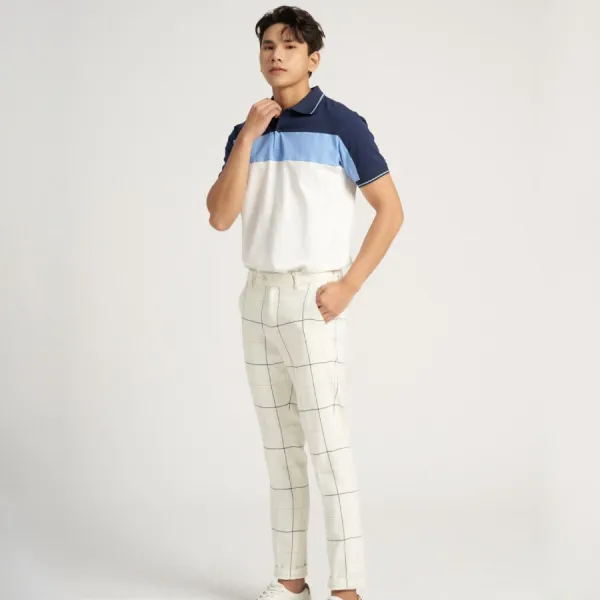 Quần Dài Nam F2 Fashion & Freedom Kẻ Sọc DN42-KS-32-0923 Màu Kem Size 32