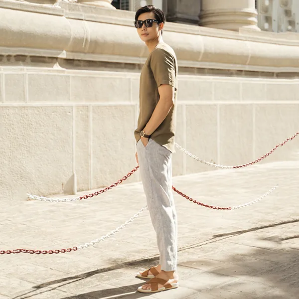 Quần Dài Nam F2 Fashion & Freedom Linen DN09-X-29 Màu Xám Size 29