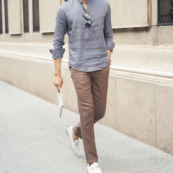 Quần Dài Nam F2 Fashion & Freedom Linen DN10-NB-29 Màu Nâu Size 29