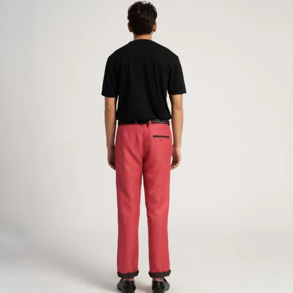 Quần Dài Nam F2 Fashion & Freedom Linen DN43-DH-30-1023 Màu Đỏ Hồng Size 30