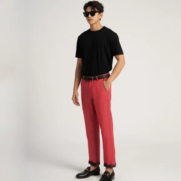 Quần Dài Nam F2 Fashion & Freedom Linen DN43-DH-30-1023 Màu Đỏ Hồng Size 30