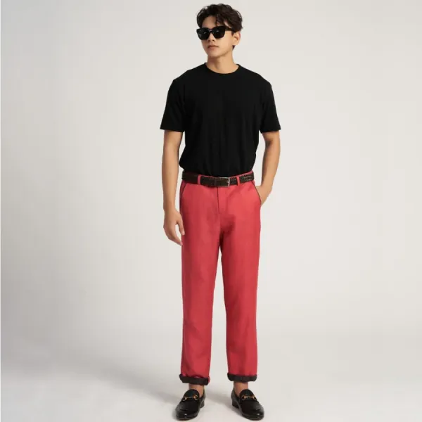 Quần Dài Nam F2 Fashion & Freedom Linen DN43-DH-30-1023 Màu Đỏ Hồng Size 30