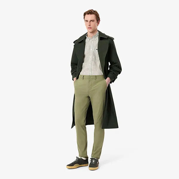 Quần Dài Nam Lacoste Commuter Pants Slim Fit HH1916-BMY Khaki Green Màu Xanh Rêu Size 32