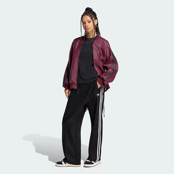 Quần Dài Nữ Adidas 2in1 Firebird Loose Track Pants With Lace Skirt LG4271 Màu Đen Size 2XS