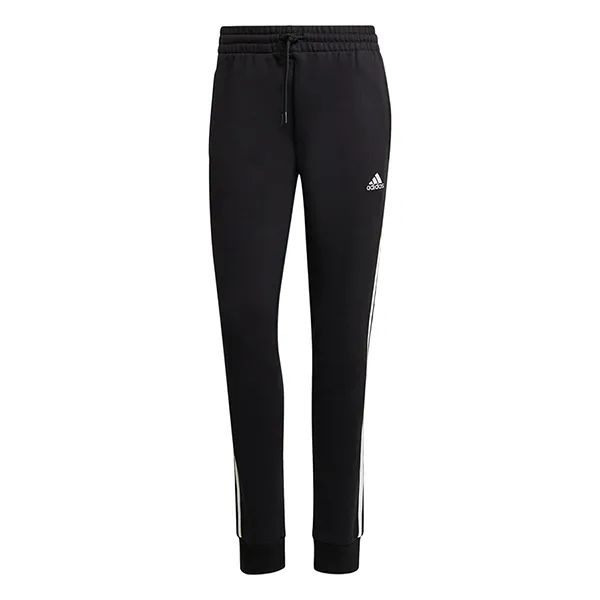 Quần Dài Nữ Adidas Essentials 3-Striped Fishbone Knit Fabric Ribbed Cuff Pants IC8770 Màu Đen Size S