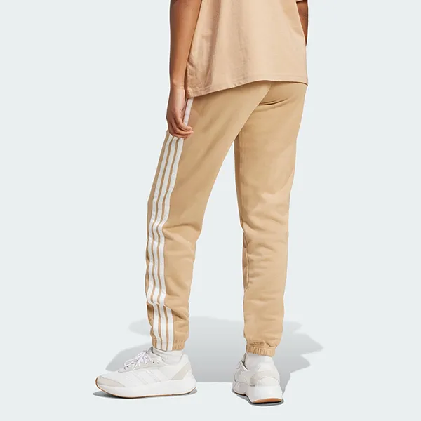 Quần Dài Nữ Adidas Essentials 3-Striped Fishbone Knit Fabric Ribbed Cuff Pants JX7661 Màu Nâu Size XS