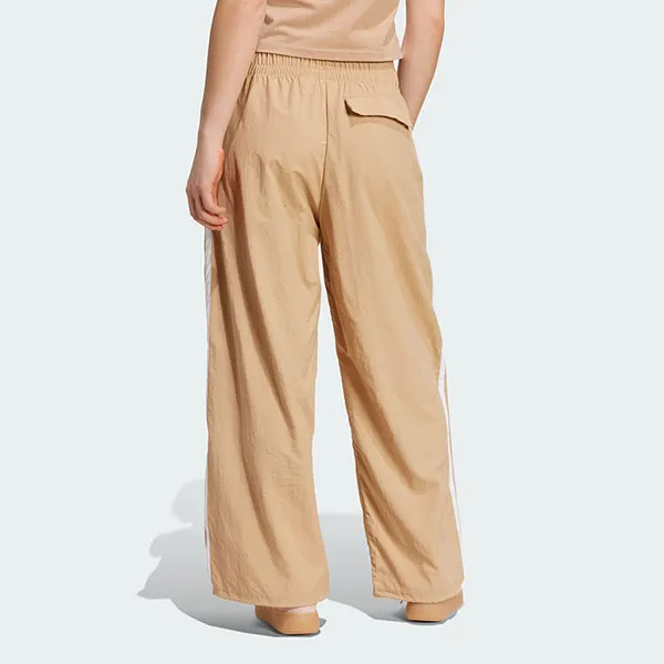 Quần Dài Nữ Adidas Parachute Woven Lifestyle 3-Stripes Essentials Pants JX7664 Màu Be Nâu Size XS