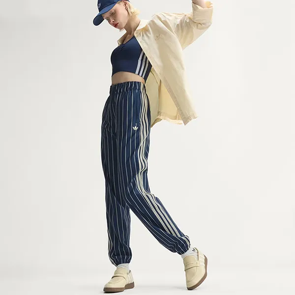 Quần Dài Nữ Adidas Pinstripe Firebird Track Pant KR7037 Màu Xanh Navy Size M