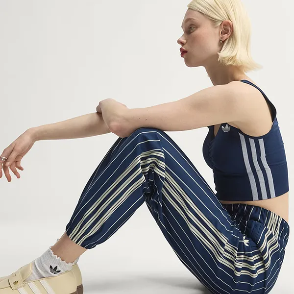 Quần Dài Nữ Adidas Pinstripe Firebird Track Pant KR7037 Màu Xanh Navy Size M