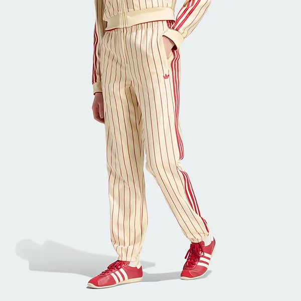 Quần Dài Nữ Adidas Pinstripe Firebird Track Pant KT1851 Màu Kem Đỏ Size M
